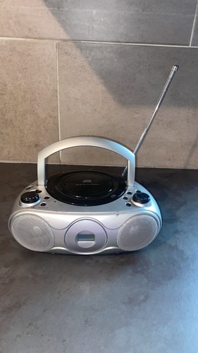 Silver portable player with - portable, cd